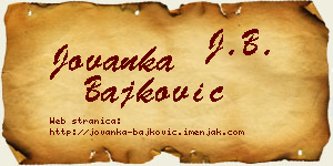 Jovanka Bajković vizit kartica